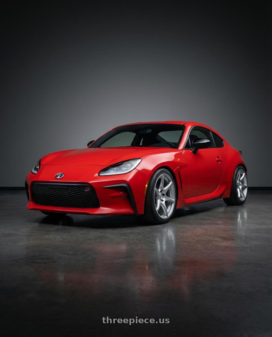 2024 Toyota GR86 with Kansei K11S Tandem 5x114.3 18x8.5 35 Hyper Silver wheels