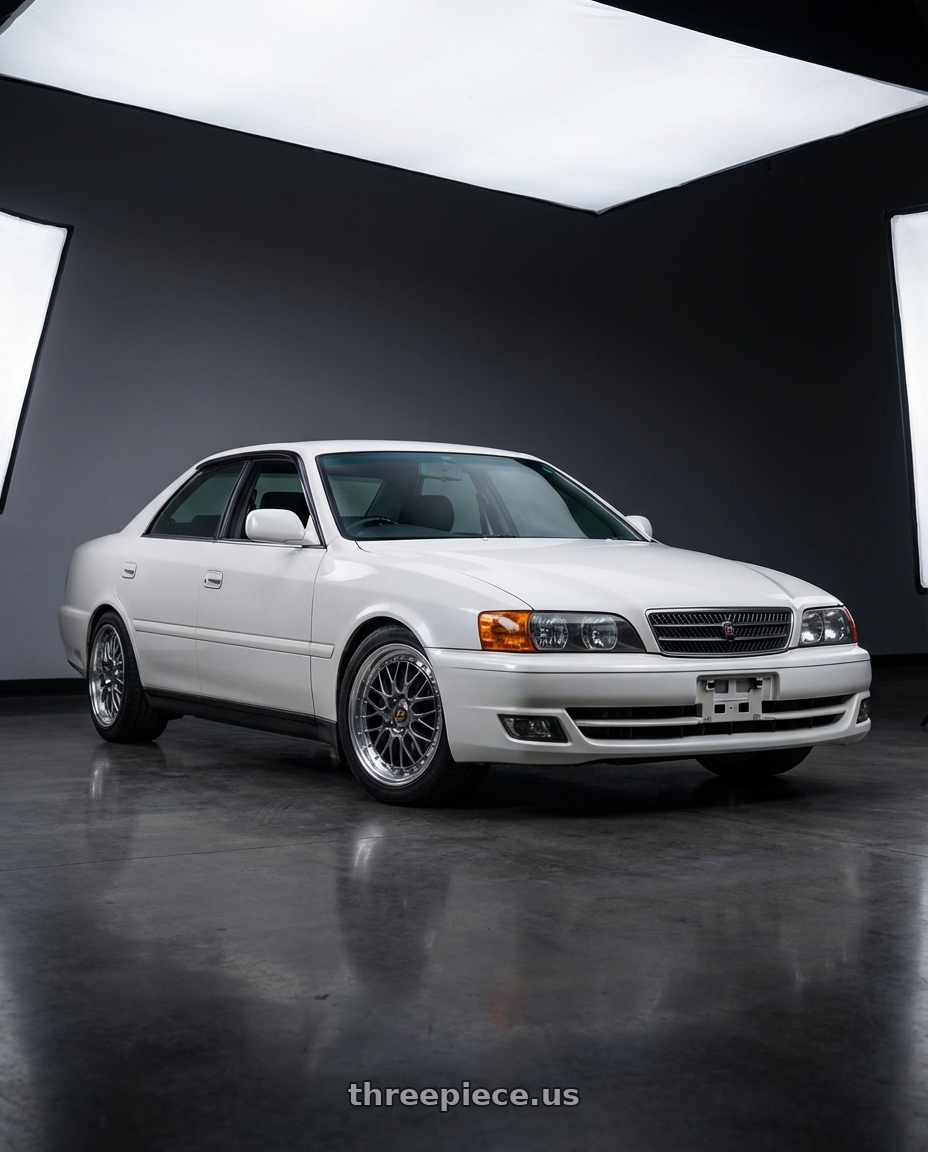 1999 Toyota Chaser Tourer GP with Work Vs-Xv 5x100 18x7+2 A Disk Brilliant Silver Black wheels