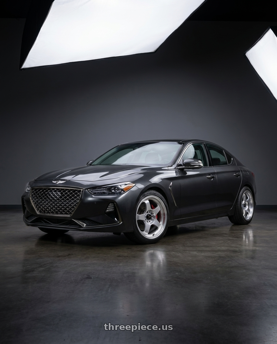2019 Genesis G70 with Vors SP1 4x108 15x8  +20 Silver Machine Face Lip wheels