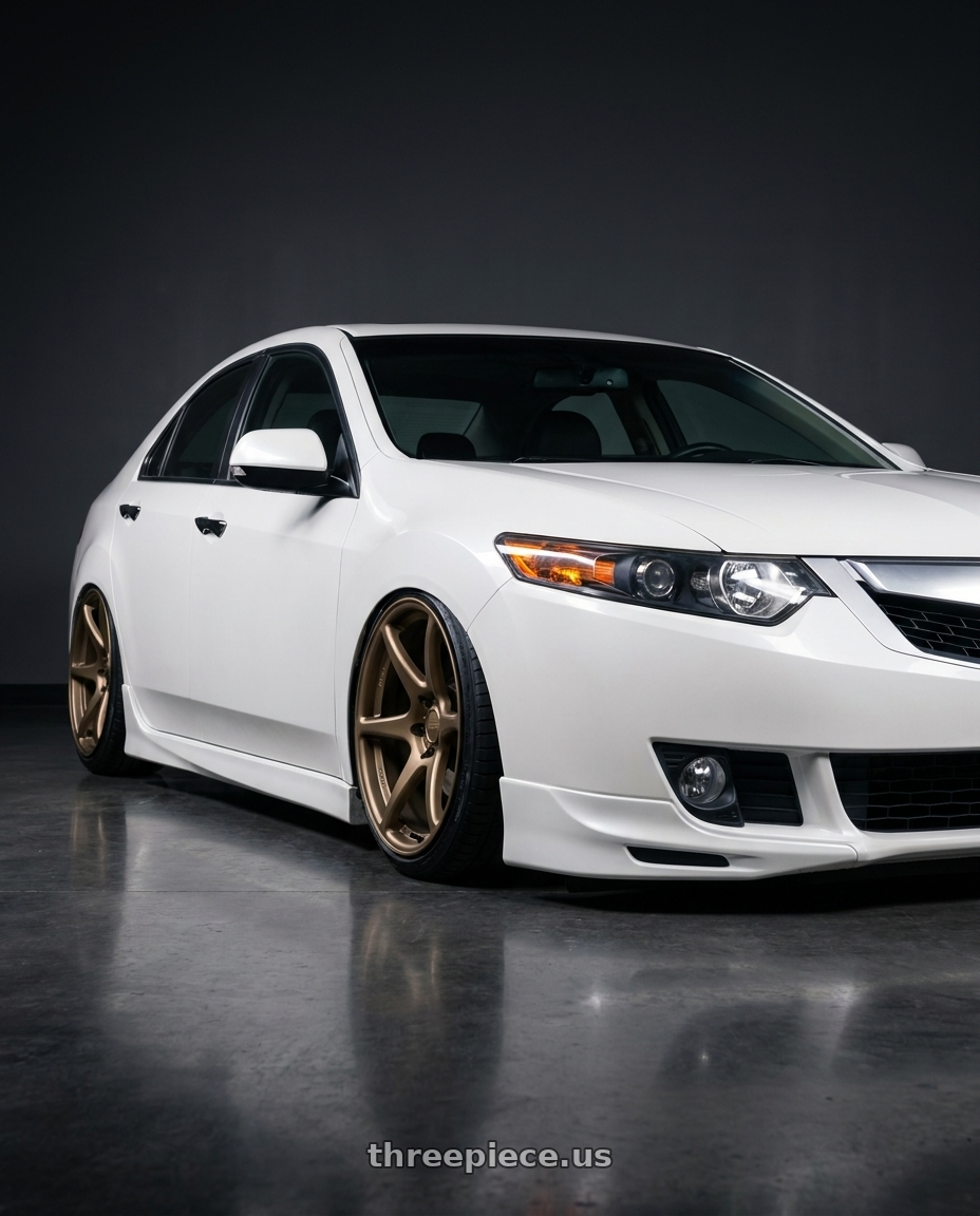 2013 Acura TSX with Kansei K11B Tandem 5x114.3 19x10.5 12 Bronze wheels