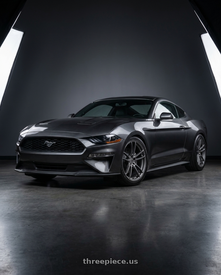 2021 Ford Mustang GT with American Racing AR941 MACH FIVE 5X114.3 19X9 +30 GRAPHITE wheels