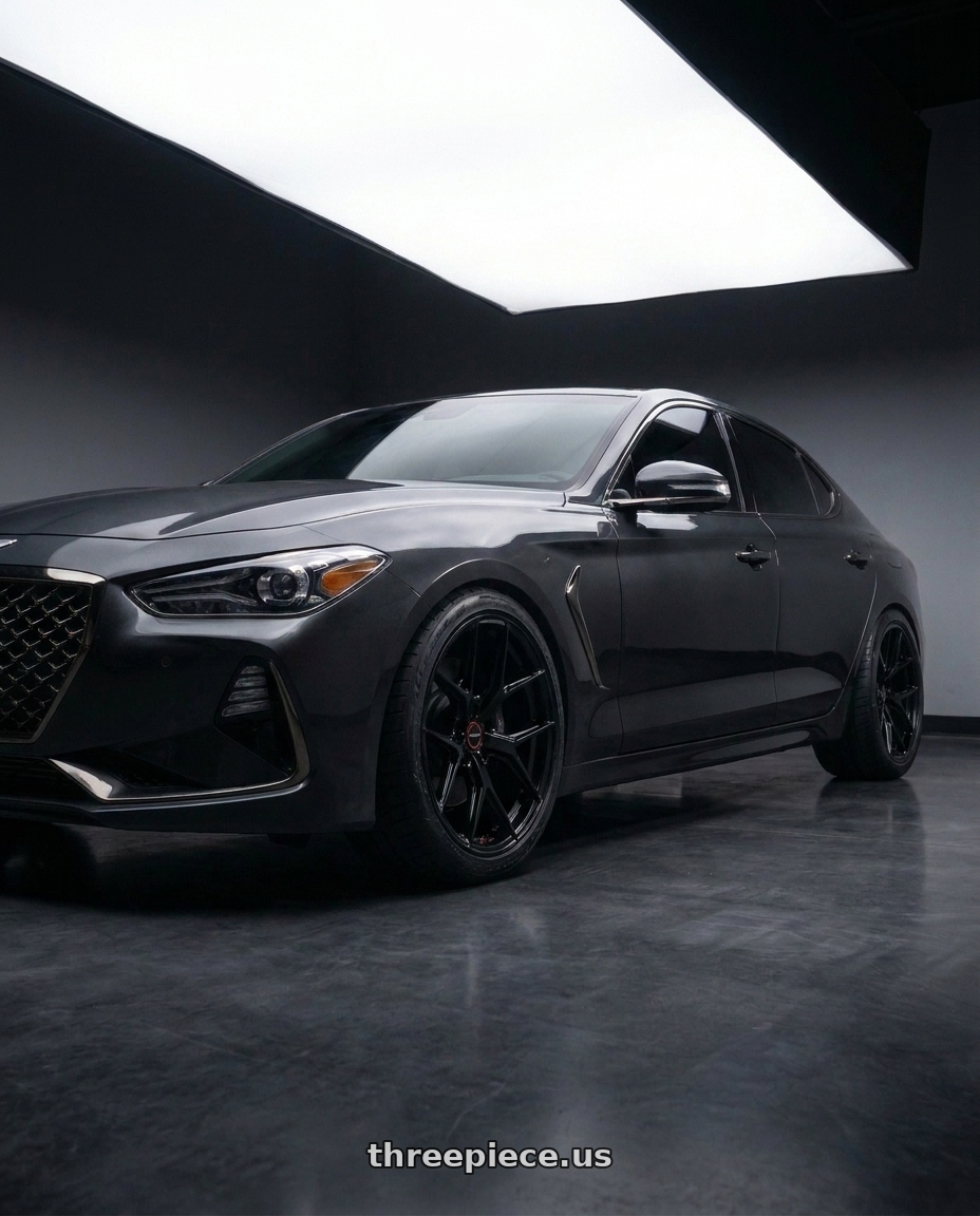 2020 genesis g70 with VOSSEN HF-5 5X120.65 19x10 +28 GLOSS BLACK wheels