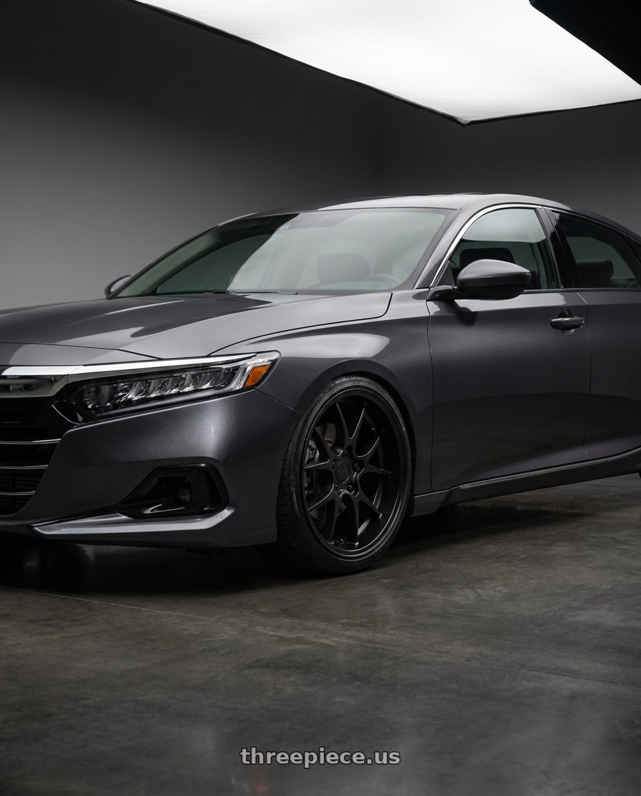 2021 Honda Accord EX-L with Rotiform 207 5x114.3 19x8.5 +35 MATTE BLACK wheels