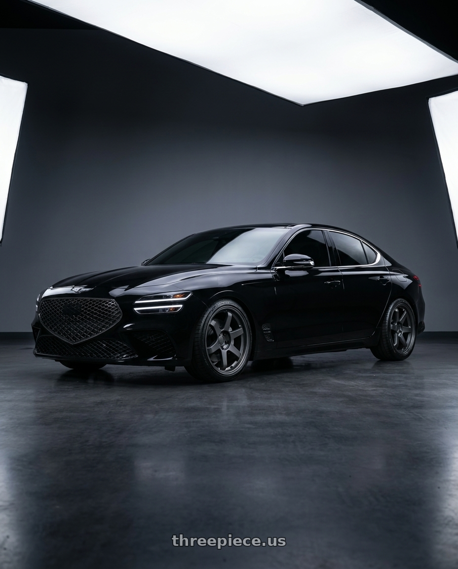 2023 Genesis G70 with 9six9 SIX-1 5x114.3 19X8.5 +35 Carbon Gray wheels