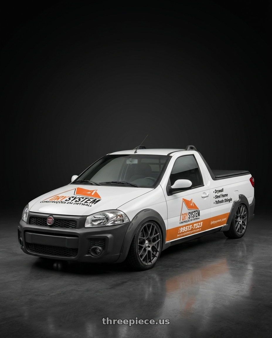 Fiat Strada Hard Working 1.4 CS 2017 - adesivada. Logo no capô with TSW NURBURGRING 5X114.3 17X7.5 +45 MATTE GUNMETAL wheels
