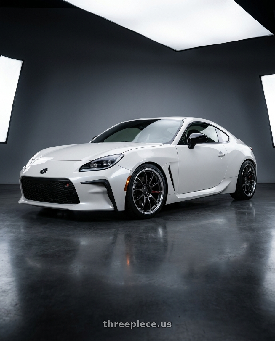 2026 Toyota gr86 with Work Emotion Zr10 5x100 18x8.5 +38 Glim Black Diamond Rim cut wheels