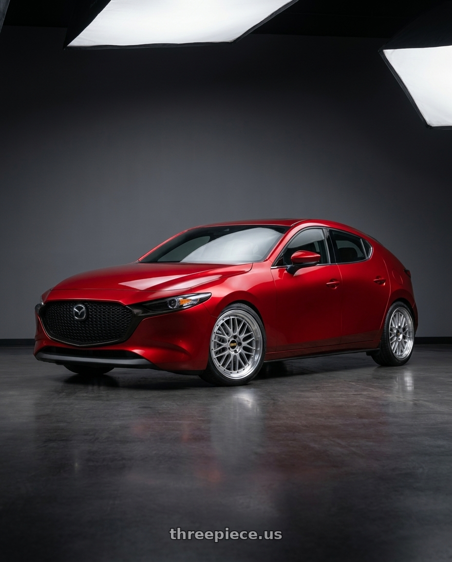 2024 Mazda 3 with BBS LM 5x114.3 19x9.0+38 Diamond Silver wheels