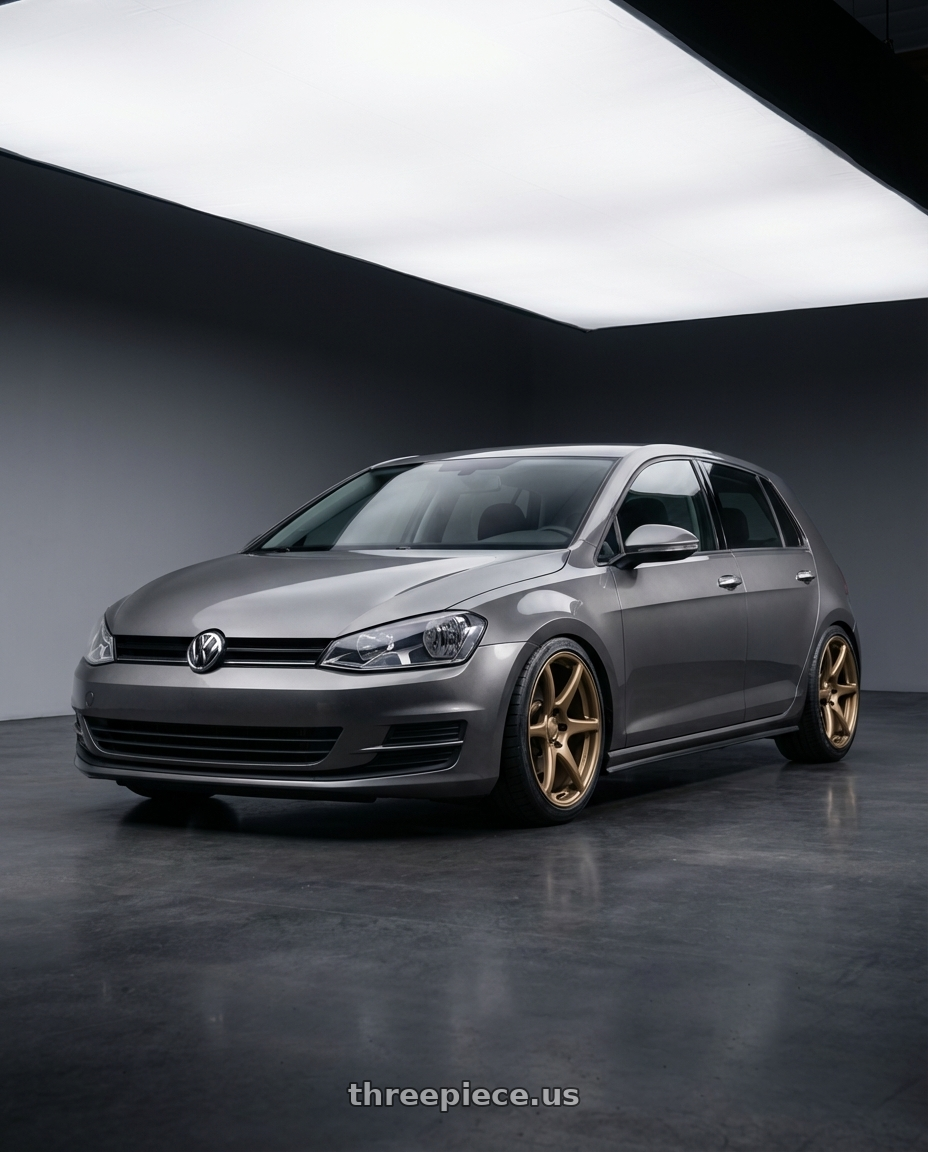 2019 Volkswagen GTI MK7 with Kansei K11B Tandem 5X112 18x8.5 35 Bronze wheels