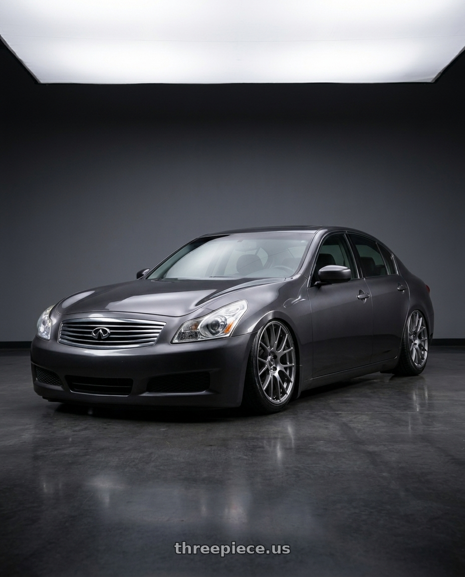 2010 Infiniti G37X Sedan Kad with Ssr Gtv04 5x114.3 19×8.5x8.5+45  METALLIC GRAY wheels