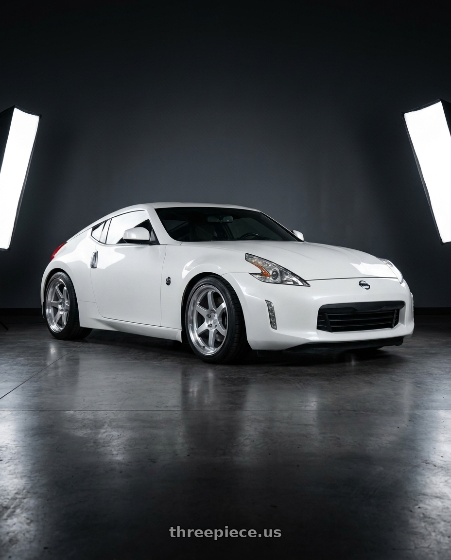 2016 nissan 370z with Aodhan AH02 5x114.3 19x9.5+22 Silver w/ Machined Lip wheels