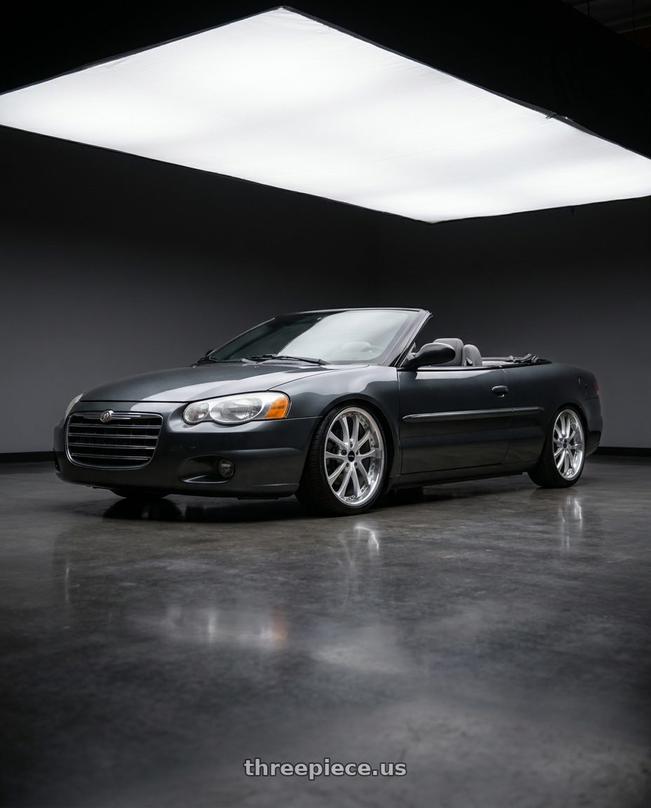 2006 chrysler sebring convertible with ARC AR5 5x110 18x8.5  +35 Silver Machine Face Lip Chrome Rivet wheels