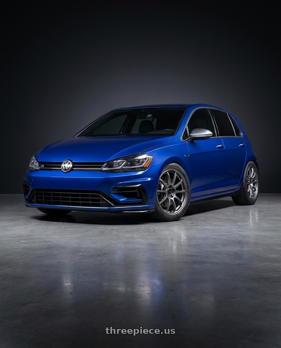 2019 Volkswagen Golf R 7 with Enkei PF09 5x112 18x9+42 Dark Silver wheels