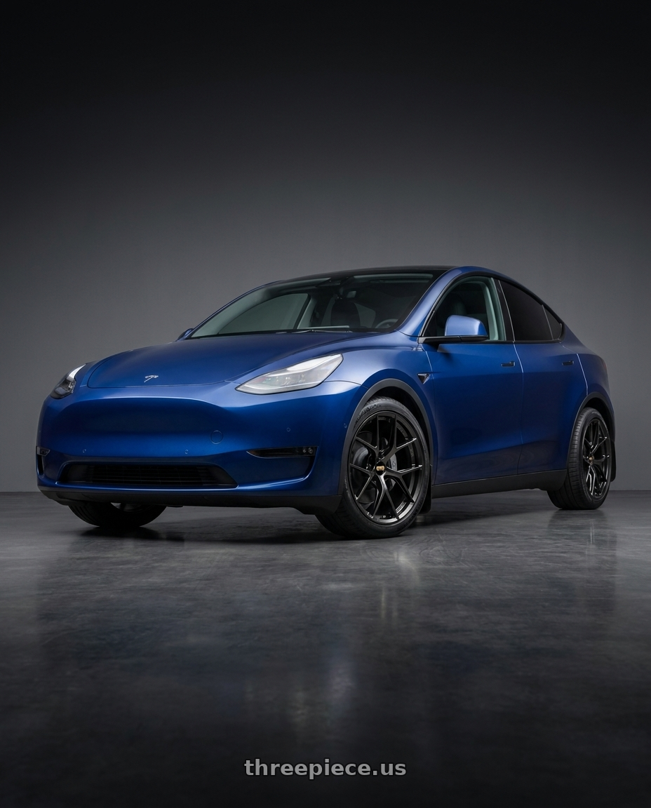 2022 Tesla Model Y with BBS FI-R CL 20x12.0+44 Diamond Black wheels