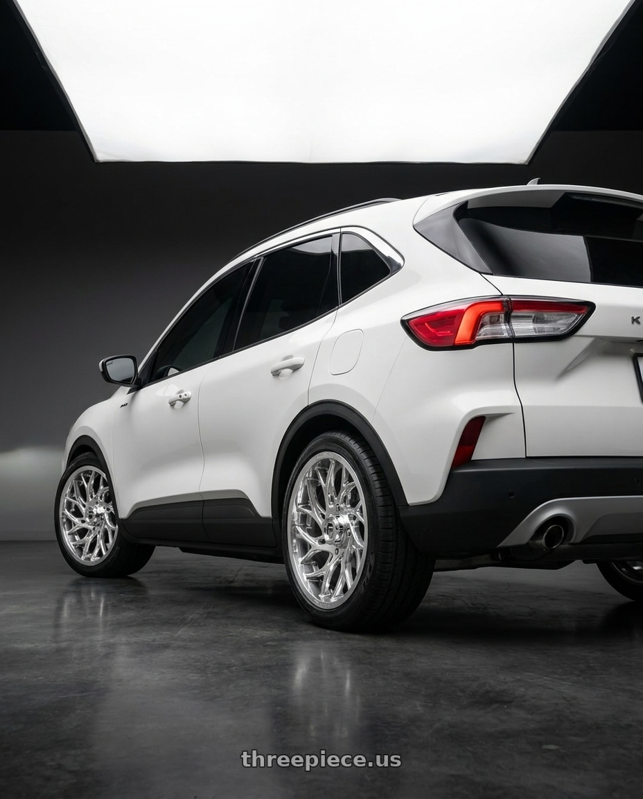 2025 ford kuga with Fuel UTV D204 RUNNER 4X156 20X7 +13 POLISHED wheels rear three quarter view square tires