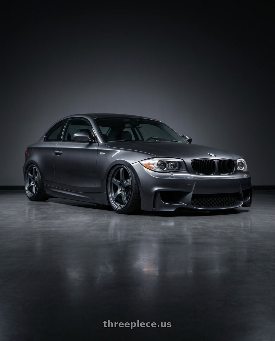 2012 BMW 1 Series E82 with Gram Lights 57CR 5x120 19x8.5+35 Gunblue II wheels