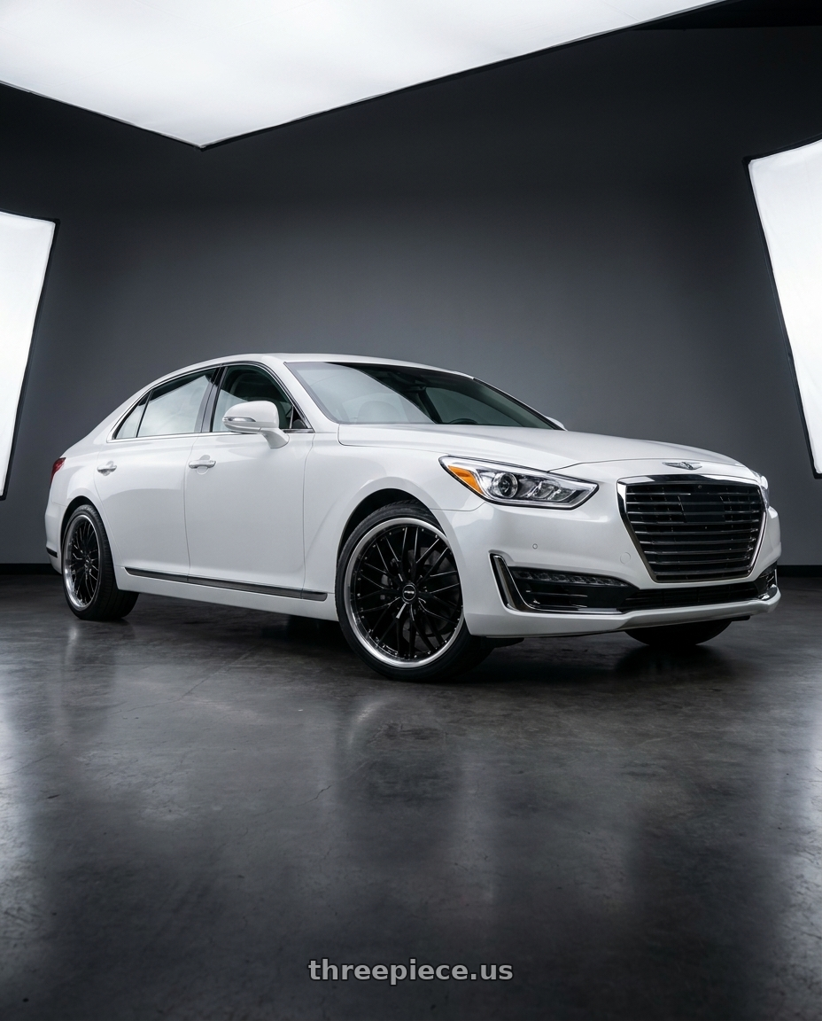 2018 genesis g90 ultimate with MRR GT1 5x114.3 20x10  +40 Black Machine Lip wheels
