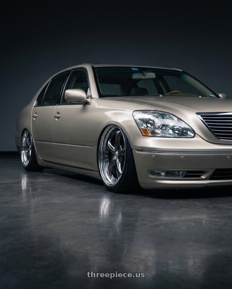 2004 Lexus LS430 base mystic with Work Wheels VS-KF 5x114.3 20x9.5+35 Brilliant Silver Black L Disk STEP RIM wheels