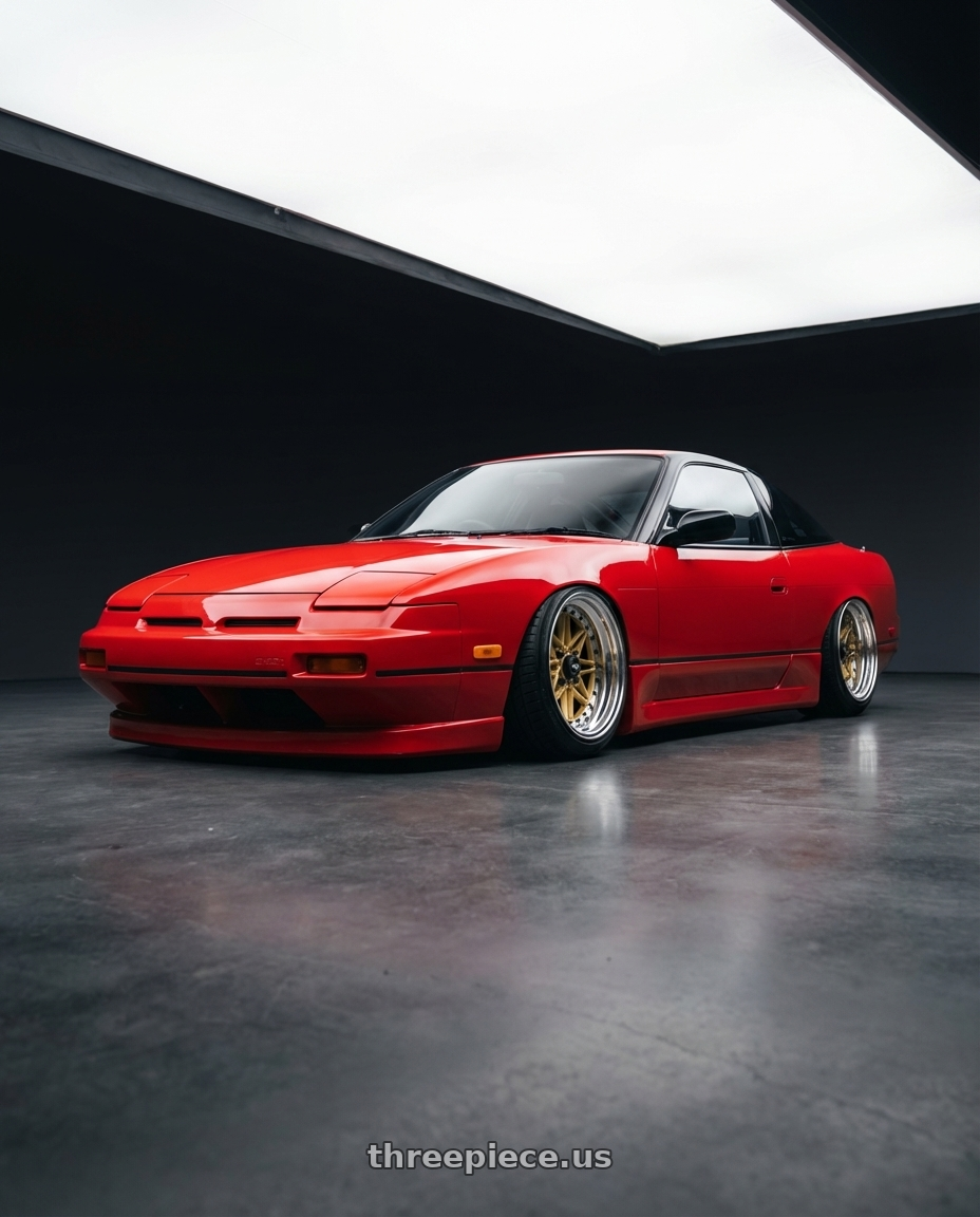 nissana 240sx 1990 with WORK Equip 03 4x100 15x13 -16 GOLD wheels