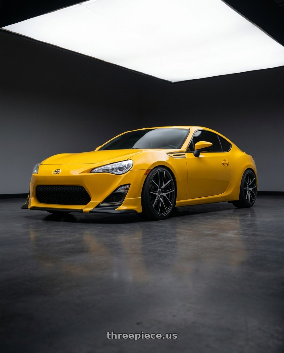 2015 scion frs with Spec-1 SP-56 5x100/5x114.3 18x8 +38 Gloss Black & Machined wheels