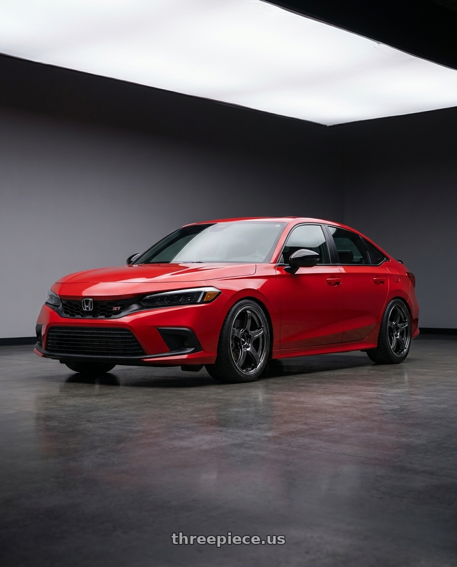 2026 Honda civic si with Advan Racing TC4 5x120 18x9.5 +38 BLACK CHROME wheels