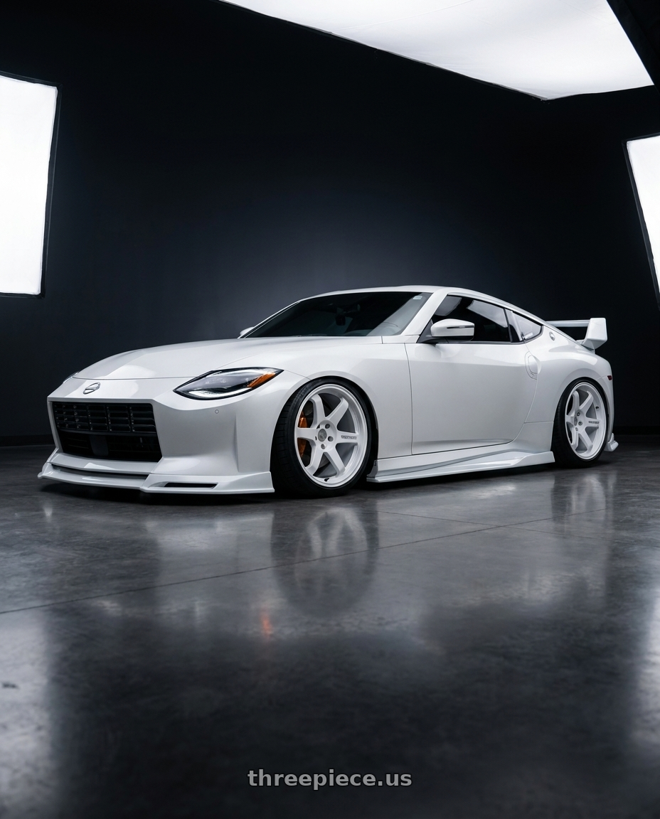 2023 nissan z with Volk Racing TE37 ULTRA M-SPEC 5x114.3 19x9.5+22 Dash White wheels