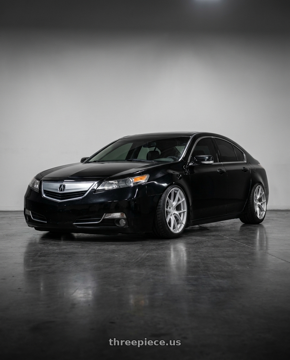 2014 Acura tl with Aodhan AFF7 5x120 19x8.5+35 Gloss Silver Machined Face wheels