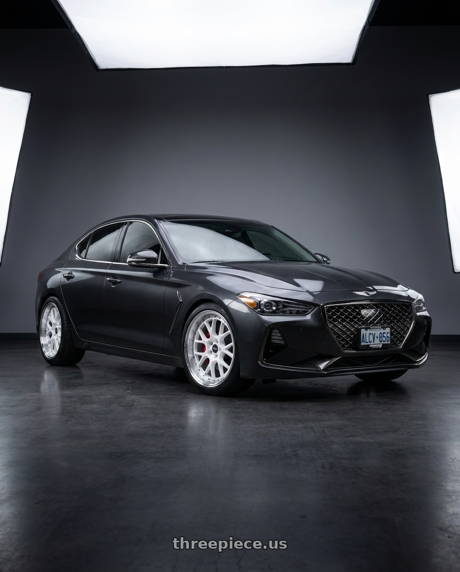 2019 Genesis G70 with ESR Wheels CS SERIES CS11 5x100 18x8.5 +30 Gloss White wheels