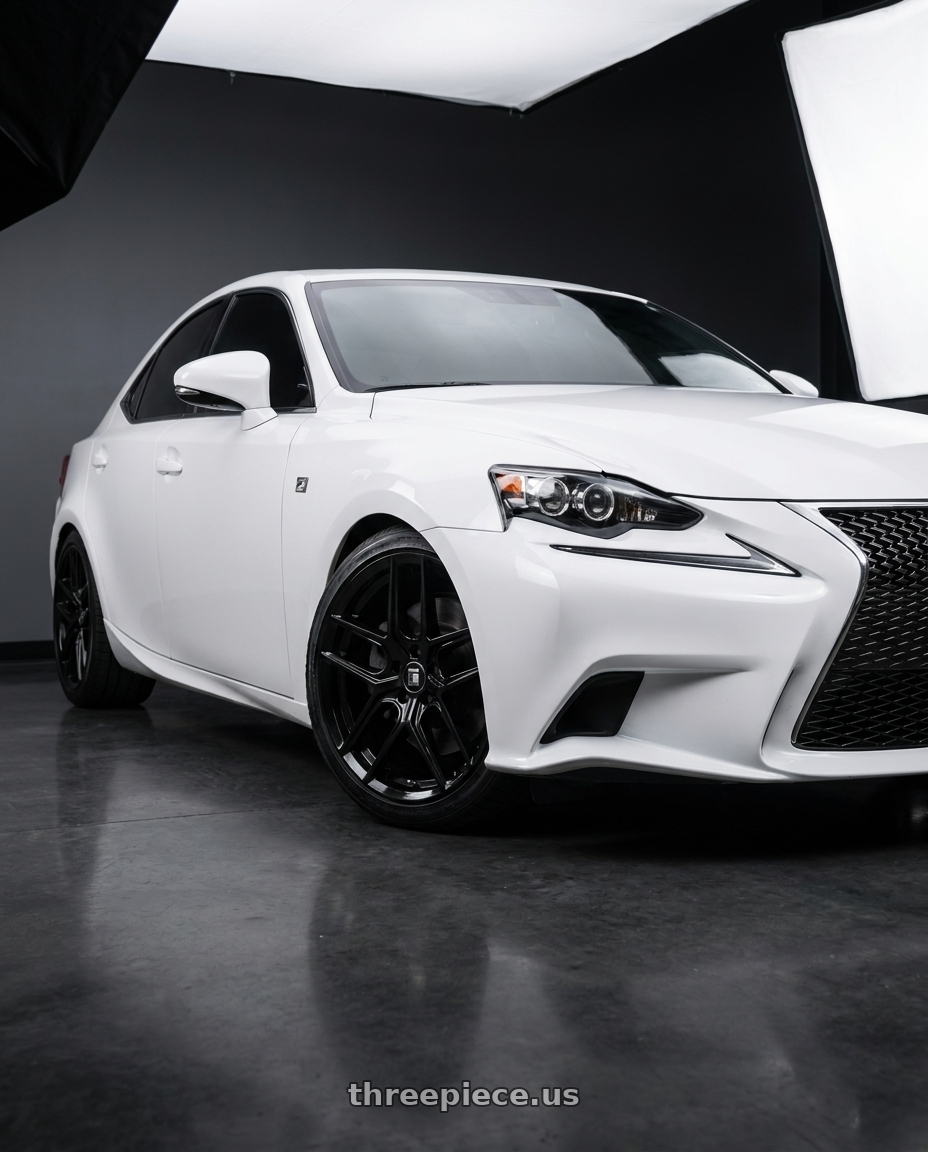 2016 Lexus is200T F-Sport with TOUREN TR79 3279 GLOSS BLACK 18x8 -114 .3 35mm 66.1mm wheels