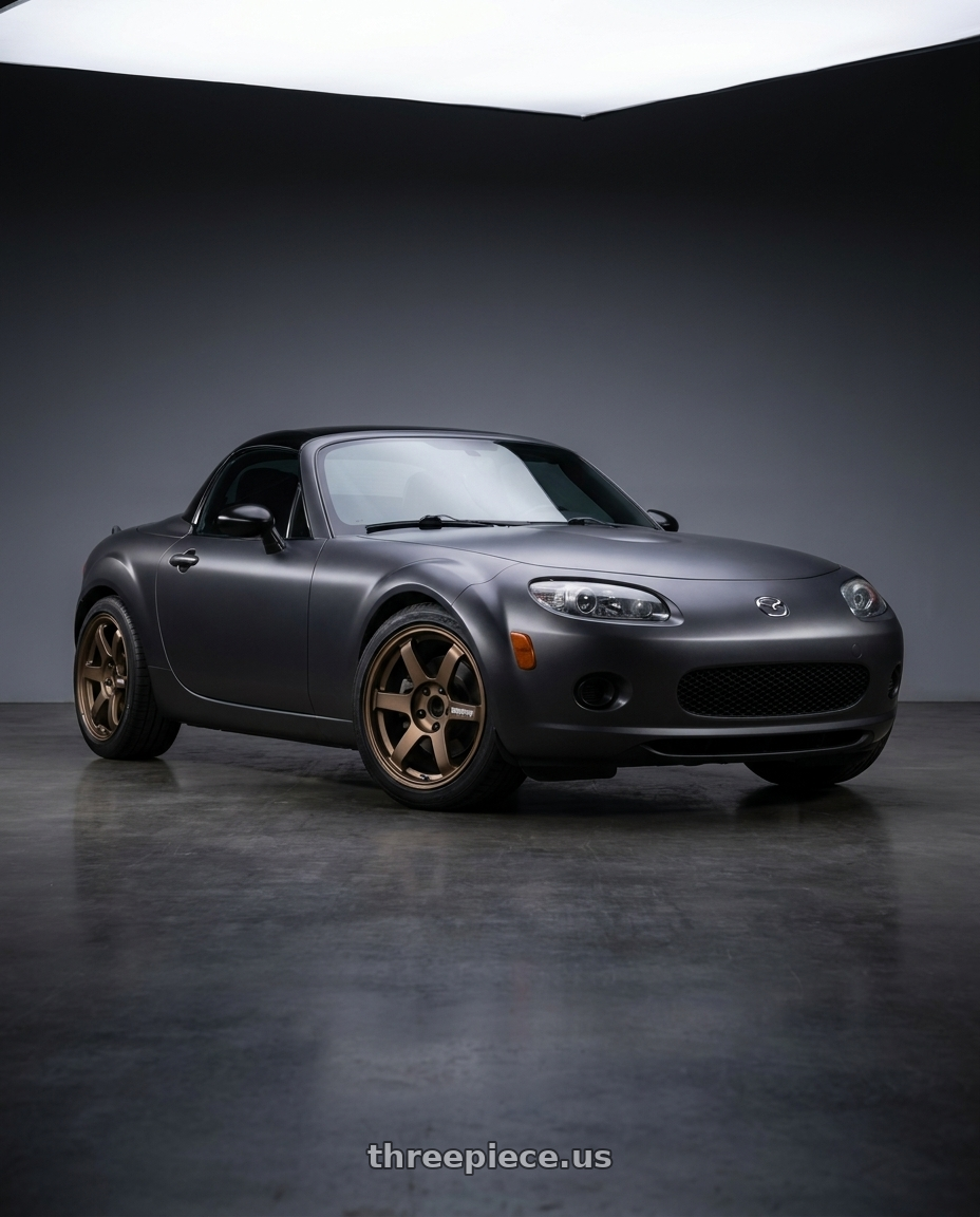 2007 Mazda Miata MX-5 with Volk Racing TE37 Saga S-Plus 5x114.3 18x8.0+45 Bronze wheels