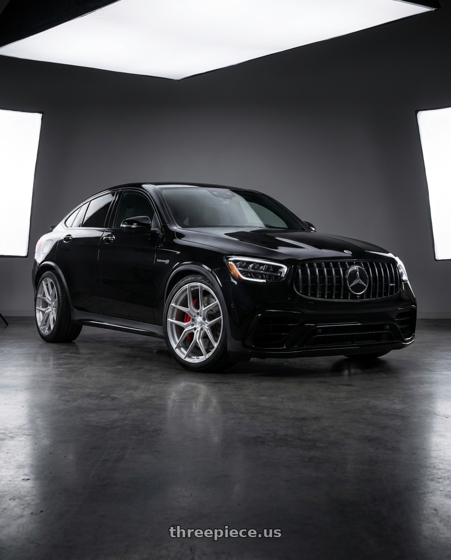 2021 mercedes glc63s with MV Forged MVF5 5x112 21x9 +30 Diamond Silver wheels