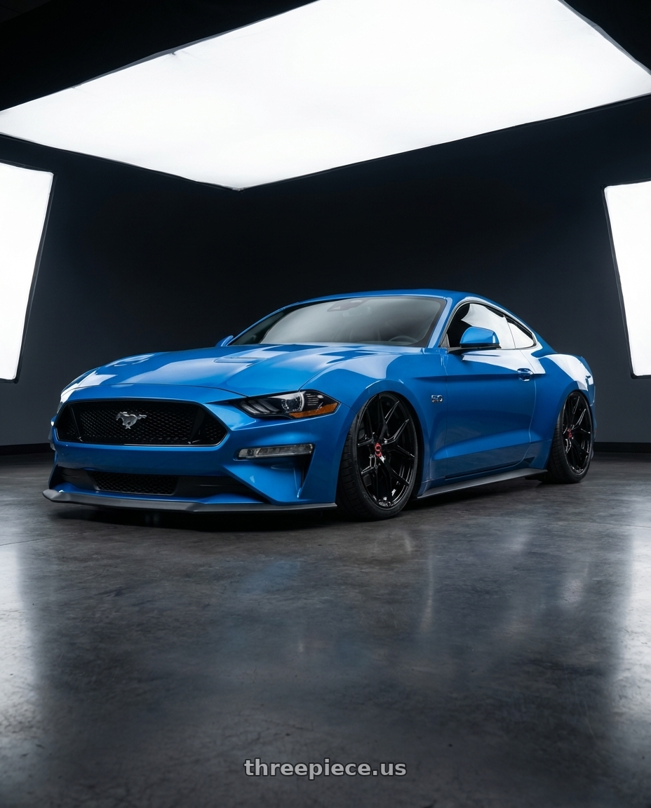 2022 Ford Mustang GT with Vossen HF-5 20x9.5 / 5x114.3 / ET25 / Deep Face / 73.1 -GB - Gloss Black Wheel - HF5-0N07 wheels