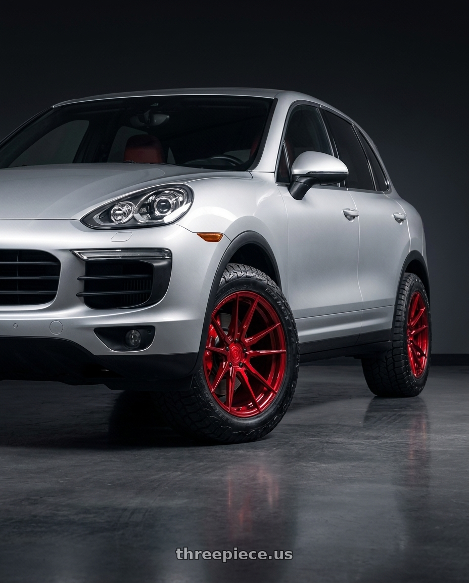 2015 Porsche Cayenne S with Rohana RFX2 5x130 20x9+45 Gloss Red wheels