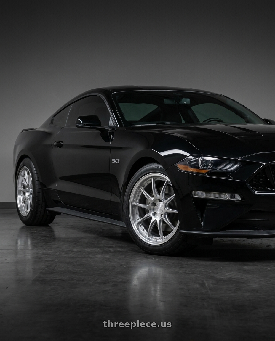 2021 Mustang gt fastback with Aodhan DS07 5x114.3 19x9.5+22 Silver w/Machined Face wheels