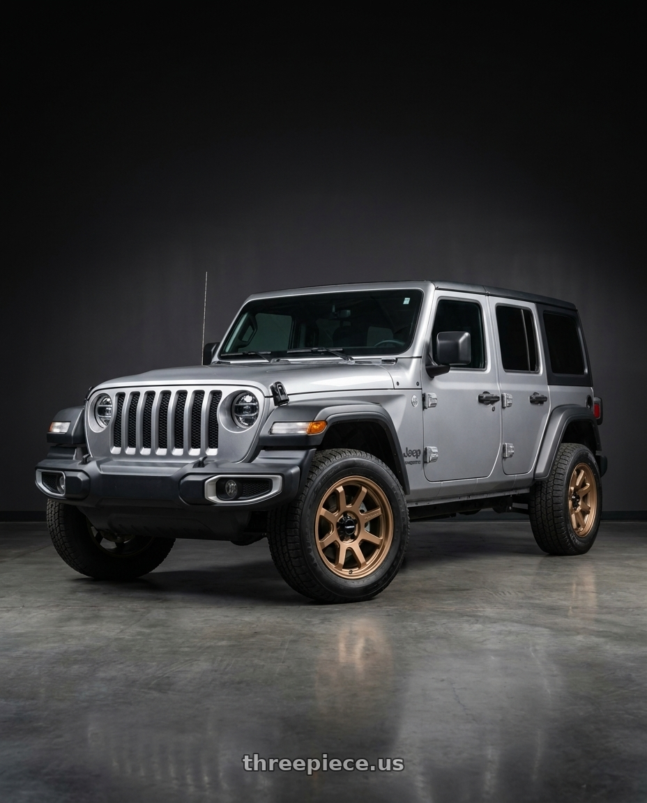 2021 Jeep Wrangler Sport with Vision Off-Road 351 Flow 5x127 17x8+30 Bronze wheels