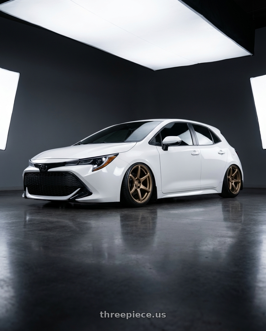 2023 Toyota Corolla Hatchback with Kansei K11B Tandem 5x114.3 18x9 35 Bronze wheels