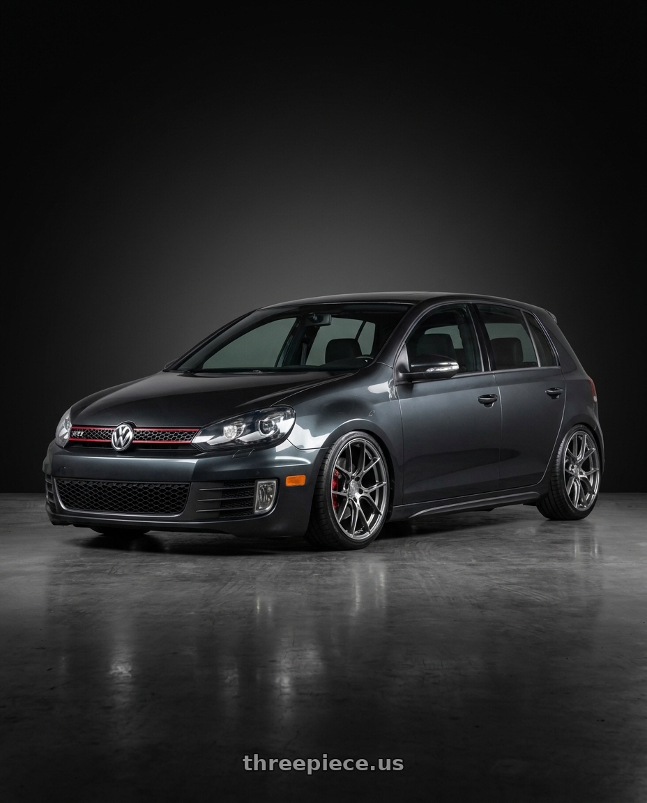 2013 volkswagen gti with Aodhan AH-11 5x120 18x8.5+35 Hyper Black wheels