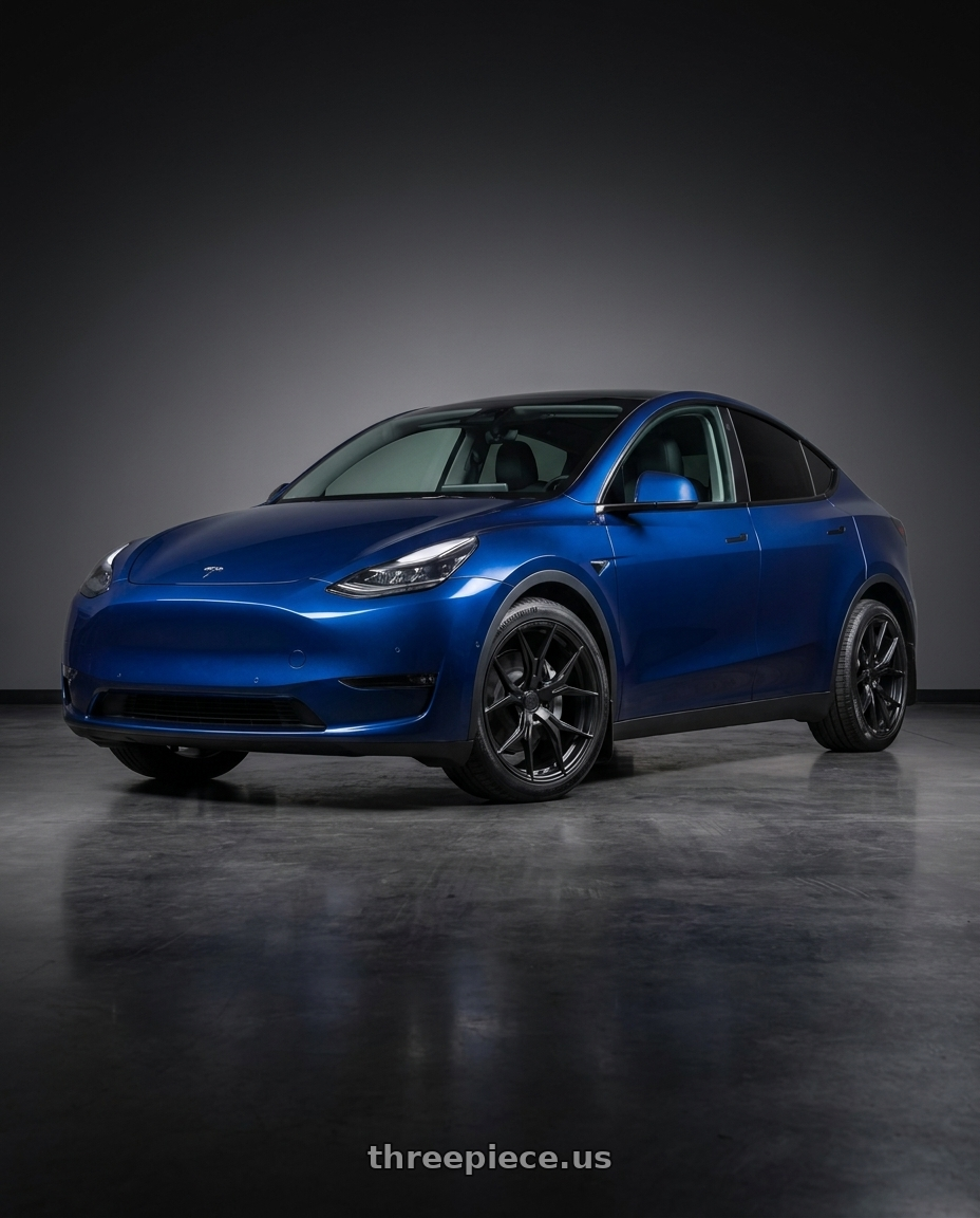 2023 Tesla Model Y with Rohana RFX5 5x114.3 19x8.5+15 Matte Black wheels