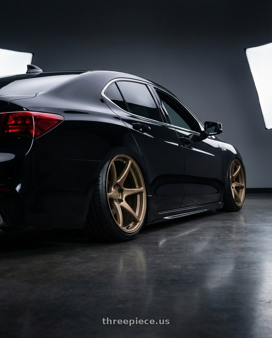 2019 acura tlx with Kansei K11B Tandem 5x114.3 19x9.5 12 Bronze wheels rear three quarter view slight stretch tires