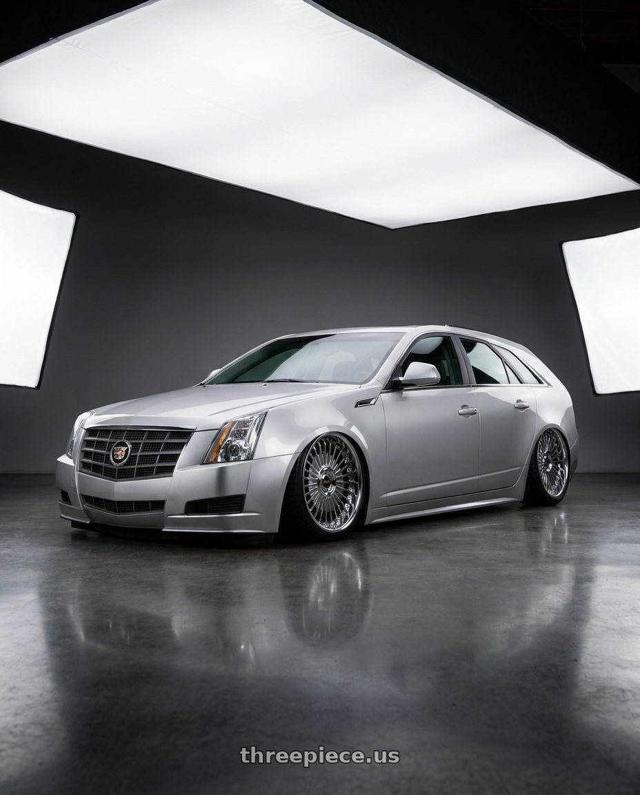 2010 Cadillac cts wagon with Work Emitz Black Polish 5x100 19x10.0 +38 wheels