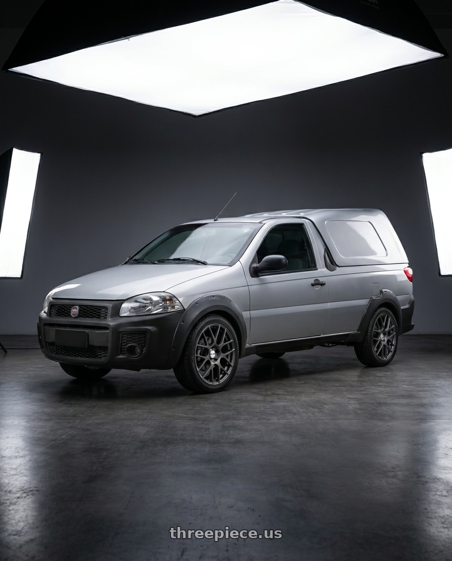 fiat strada com bau prata 2010 with TSW NURBURGRING 5X114.3 17X7.5 +45 MATTE GUNMETAL wheels
