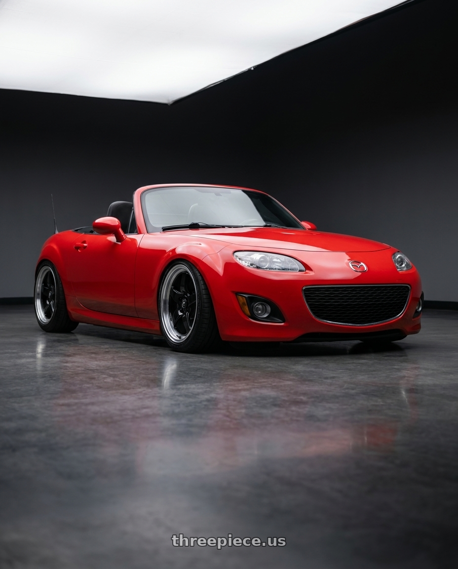 2012 Mazda MX-5 Miata NC with Forgestar D5 Drag 5x114.3 17x7 +6 Gloss Black Machined wheels