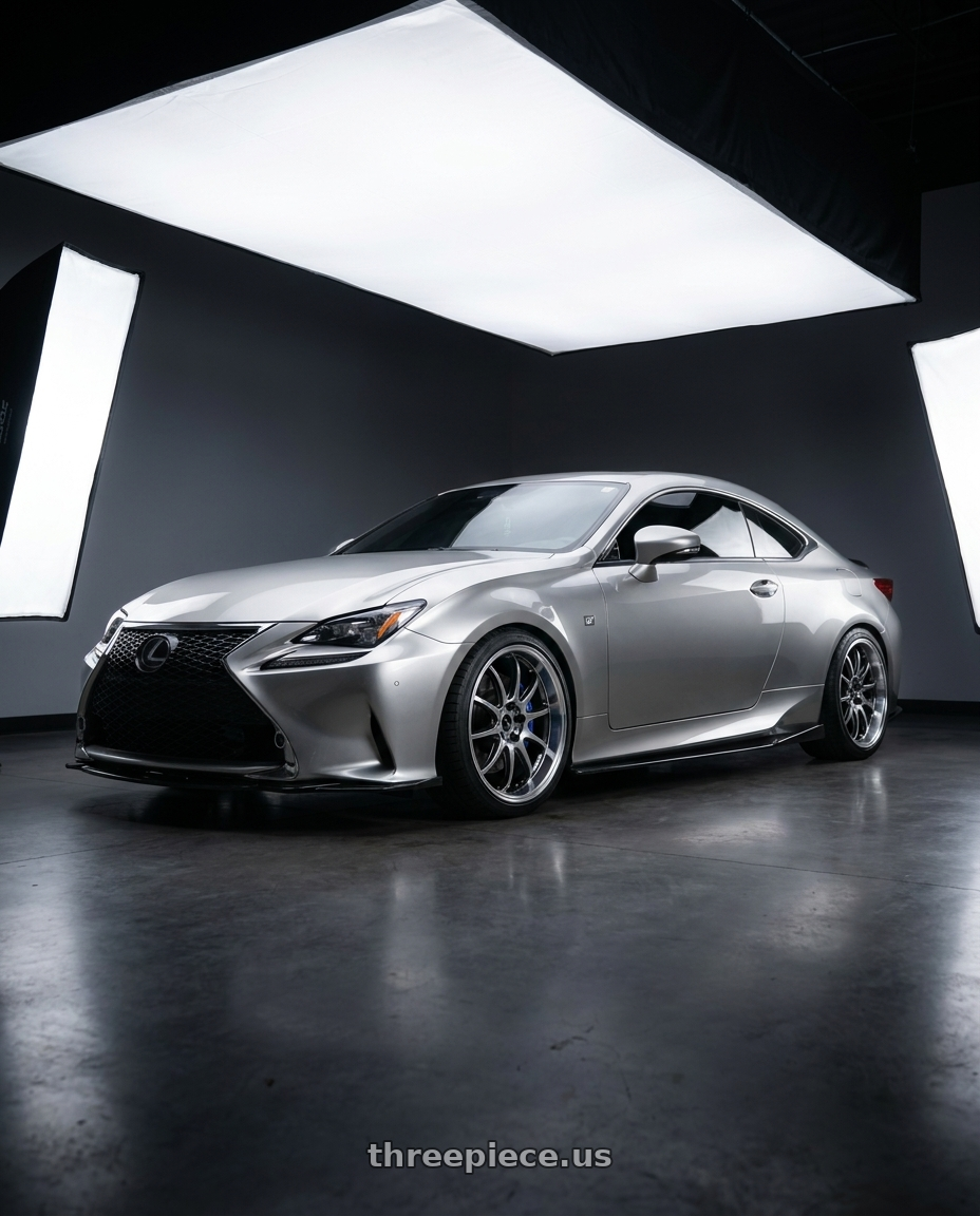 2016 Lexus RC 350 F Sport with Work Emotion D9r 5x100 19x8.5 +38 Gt Silver Rim Cut wheels