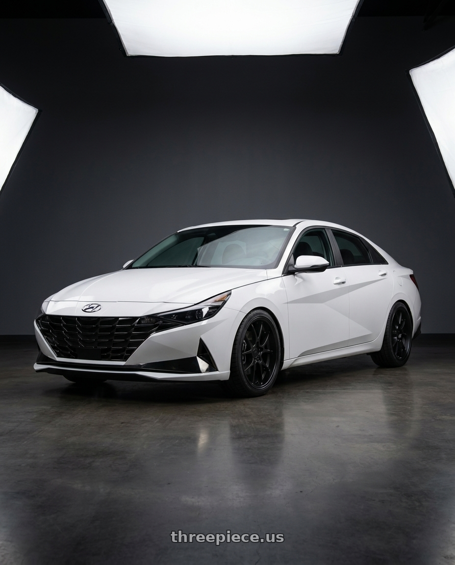 2021 Hyundai Elantra Limited with Rotiform 207 5x114.3 19x8.5 +35 MATTE BLACK wheels