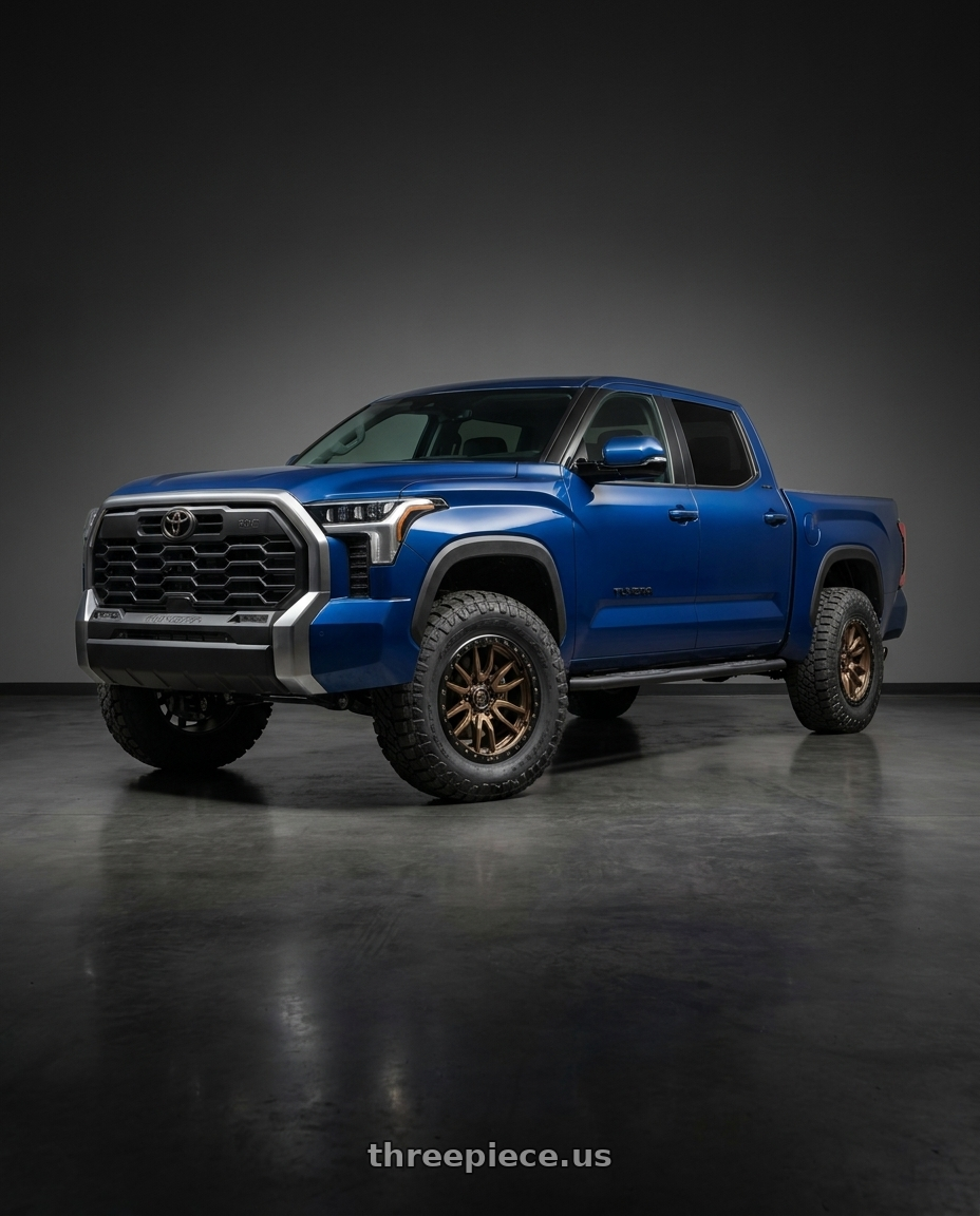 2026 Toyota Tundra with Fuel 1PC D681 REBEL 6X139.7 18X9 +20 MATTE BRONZE BLACK BEAD RING wheels
