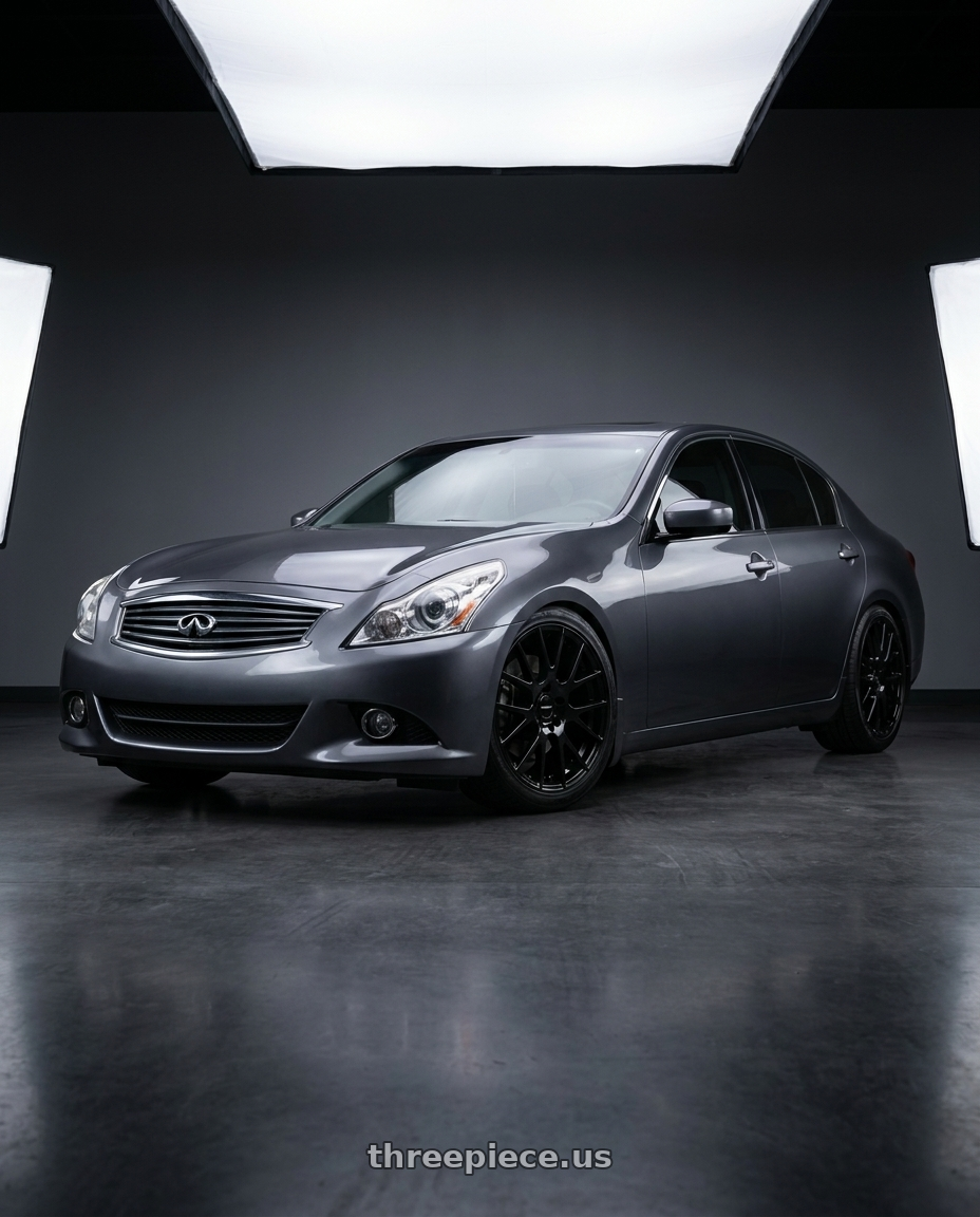 2013 Infiniti G37 with Vision Street-Designs 18 Hellion 5x114.3 18x8+40 Gloss Black wheels