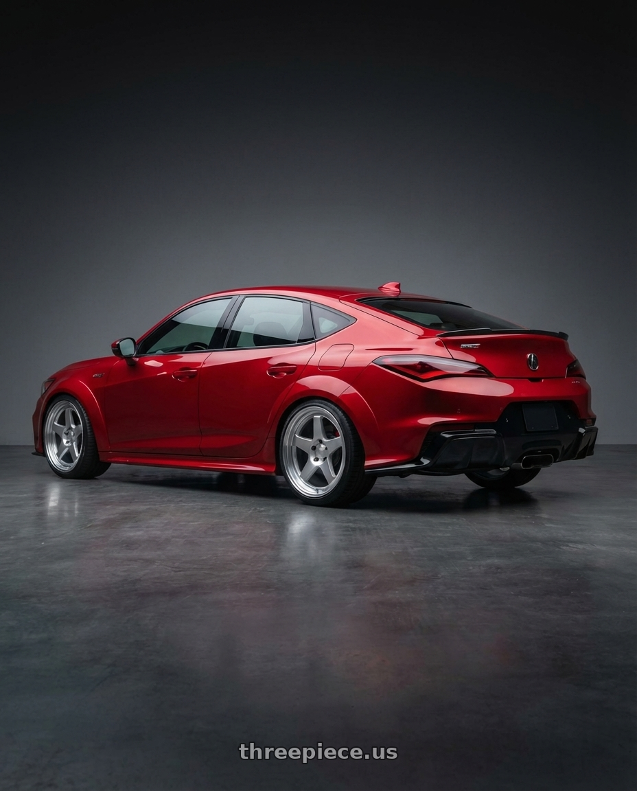 2025 Integra Type S with Advan Racing GT BEYOND 5x120 19x9.5 +45 MACHINING & HYPER PLATINUM BLACK wheels rear three quarter view square tires