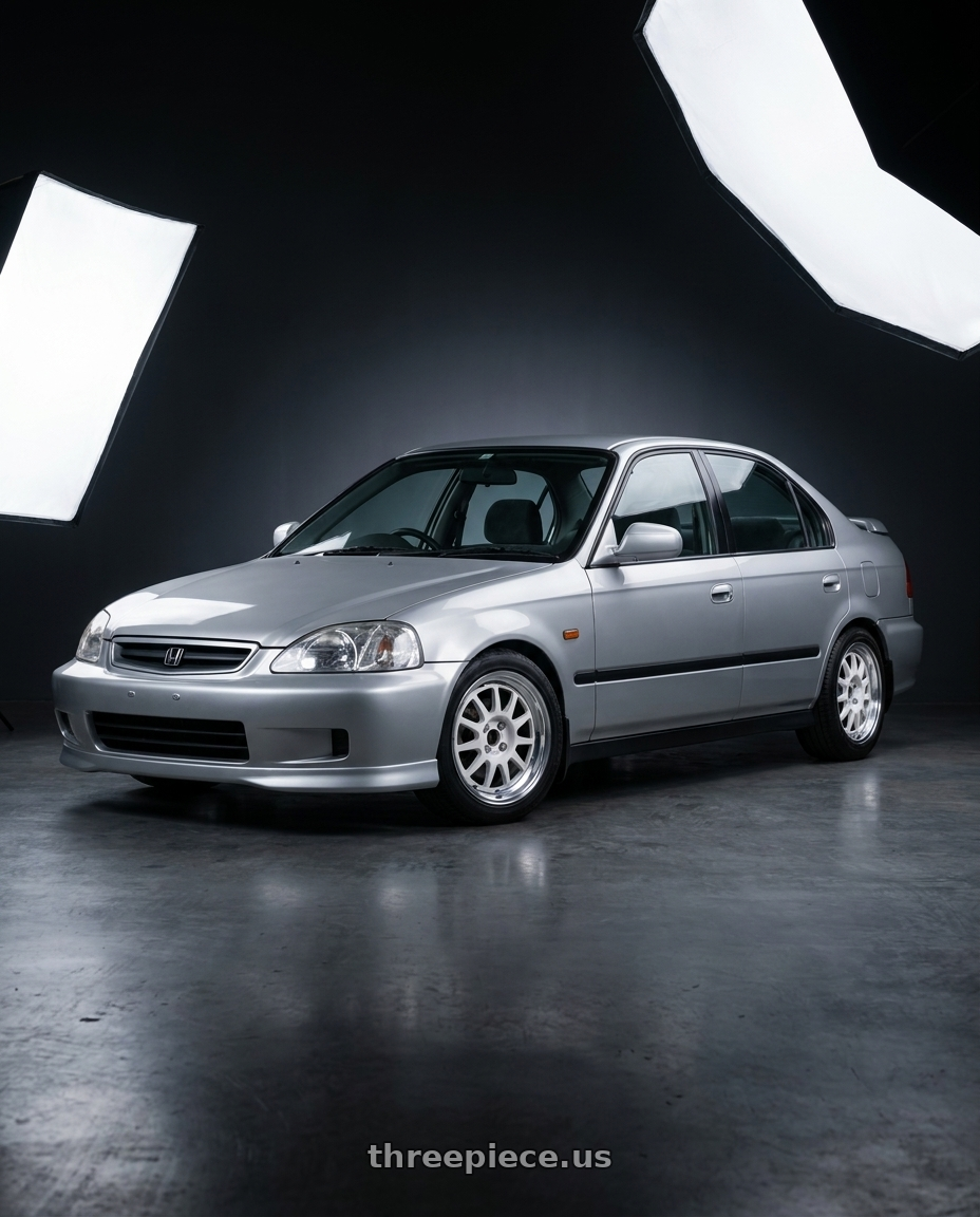 1999 honda civic with WedsSport Racing 2-Piece 4x100 15x7.0+35 White wheels
