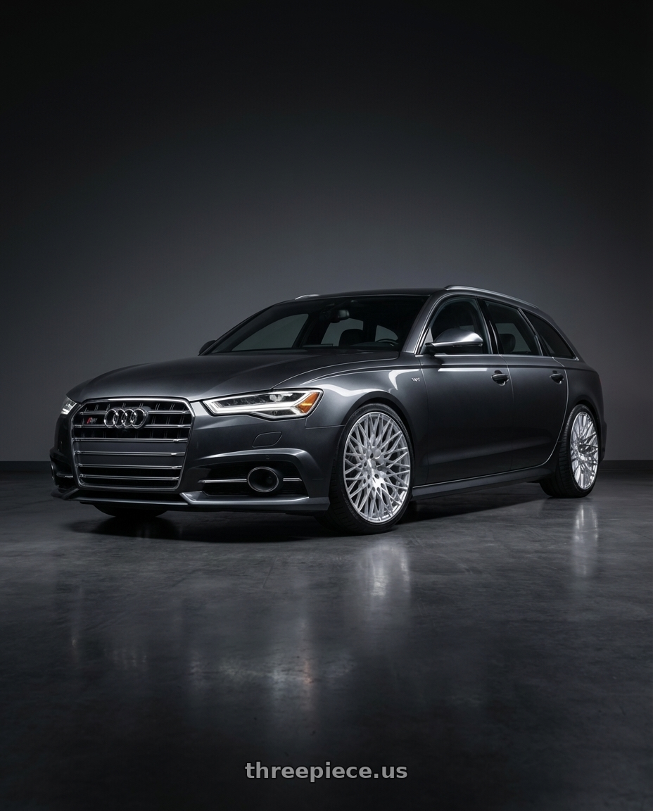 2016 Audi S6 C7 with Avant Garde Wheels M540 5X112 20x10 +25 Silver Machined wheels