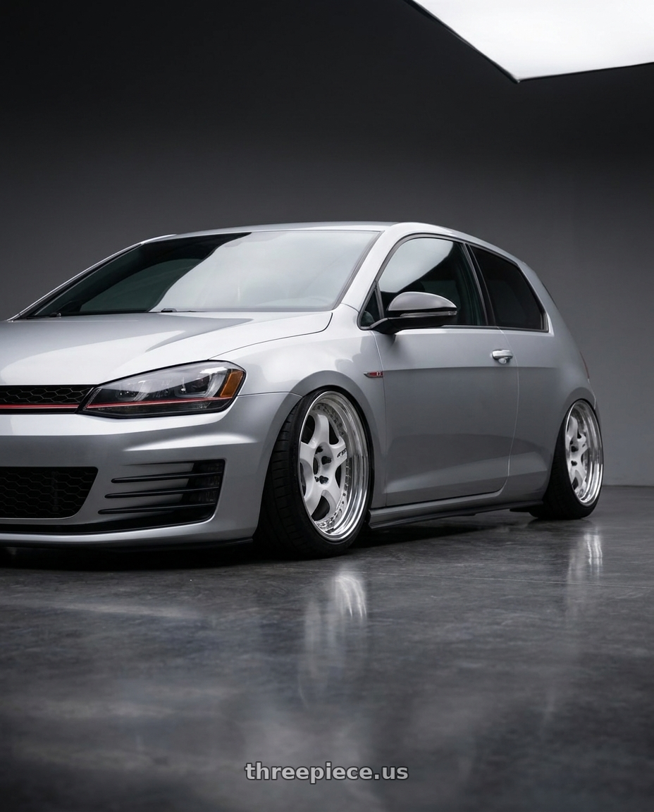 2015 vw gti with Work Meister S1 3P 5x112 17x9+36 W Disk White wheels