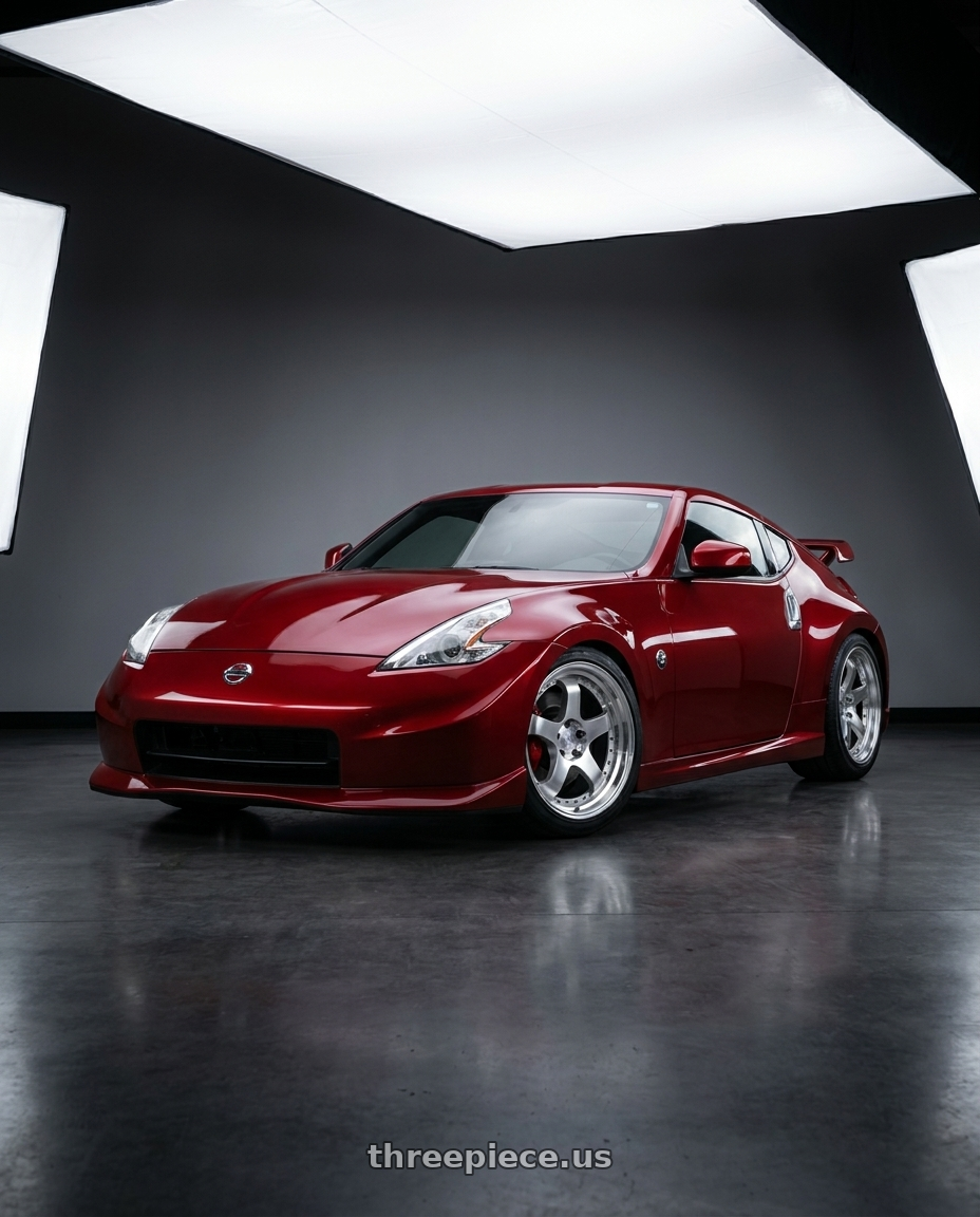2015 Nissan 370Z with Aodhan AH03 5x114.3 19x9.5+22 Silver w/Machined Face wheels